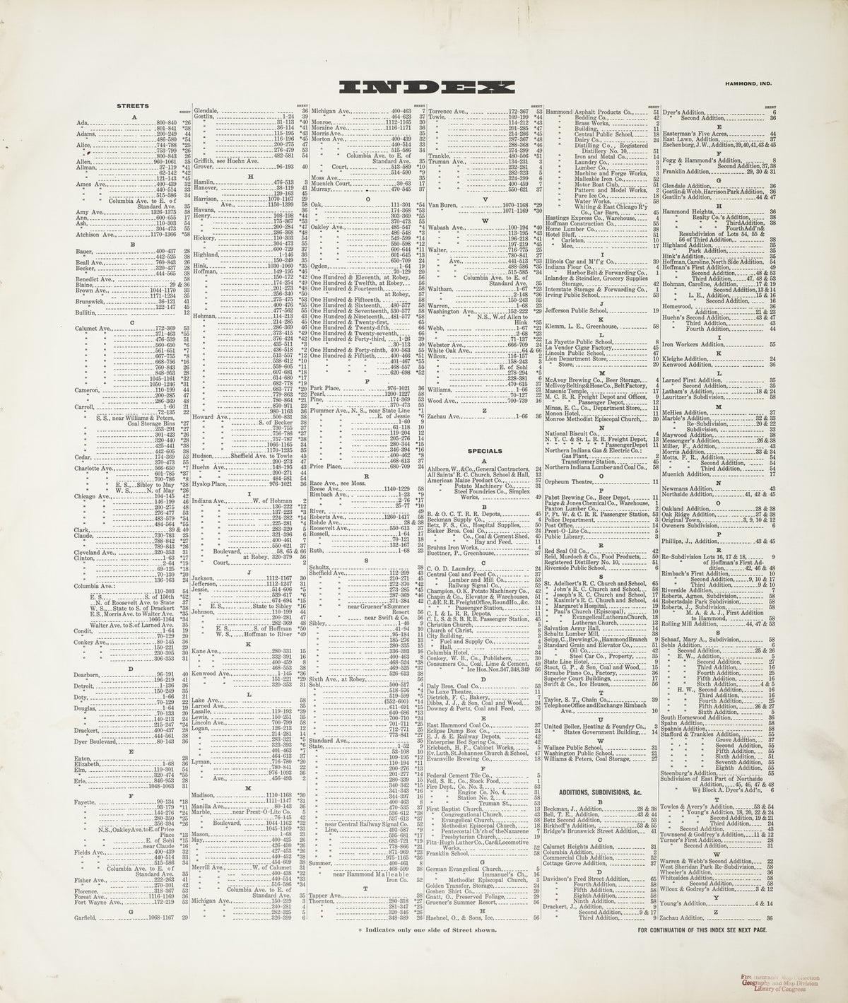 1915 Fire Insurance Maps and Atlas of Hammond, Indiana