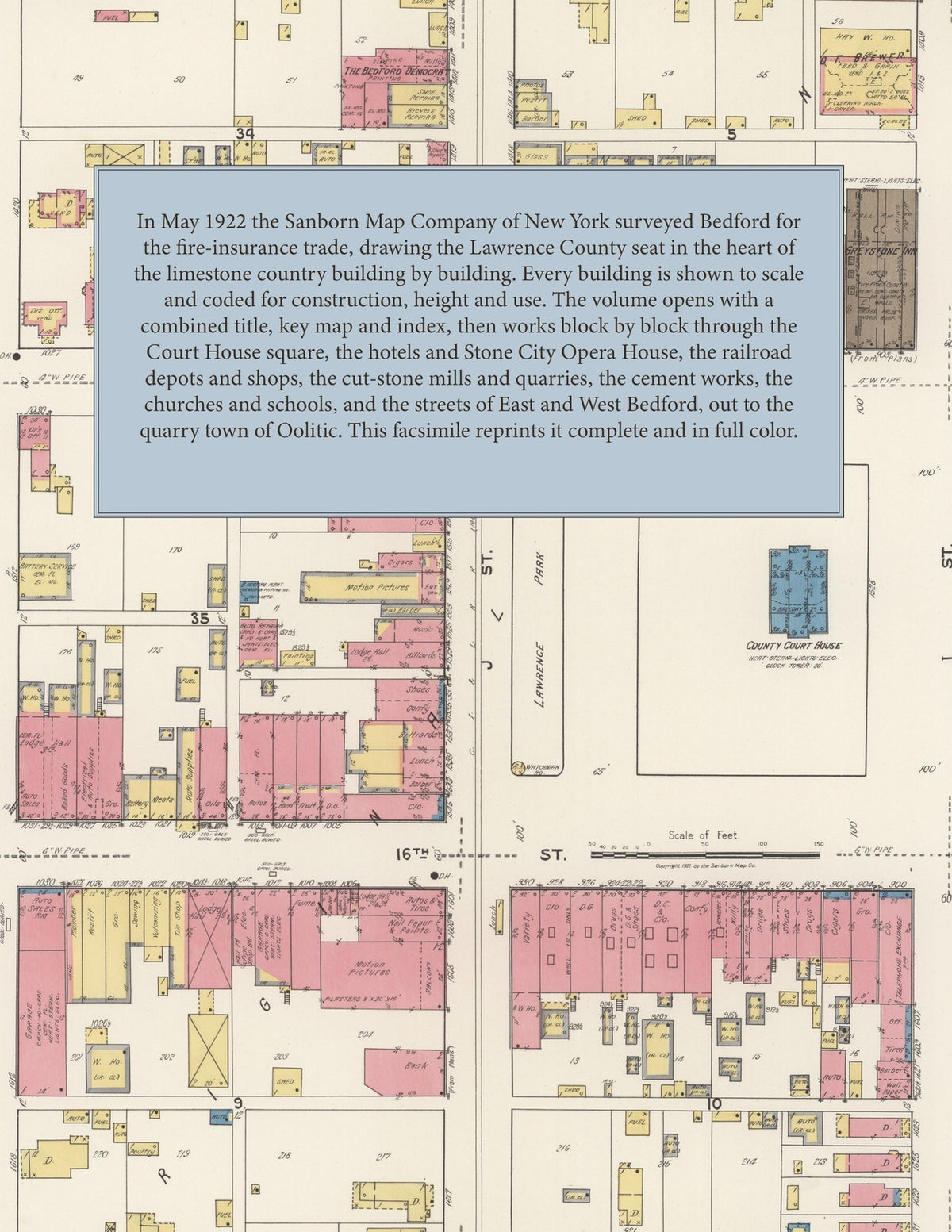 1922 Fire Insurance Maps and Atlas of Bedford and Oolitic, Indiana