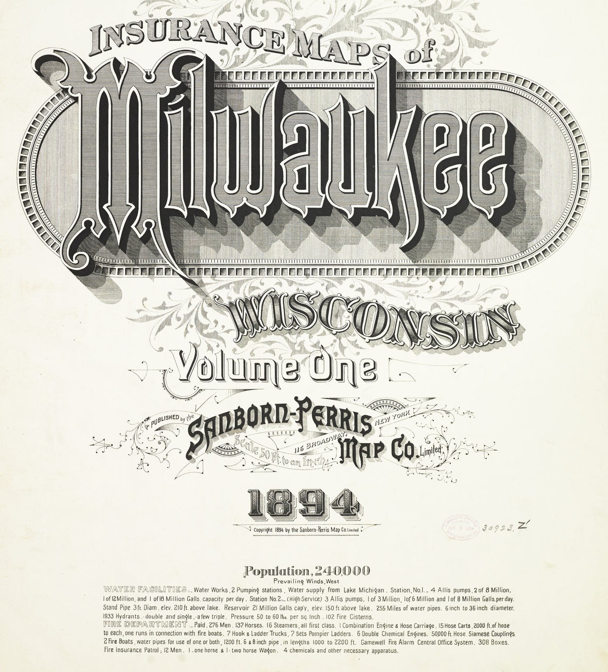 1894 Fire Insurance Maps and Atlas of Milwaukee, Wisconsin, Volume 1
