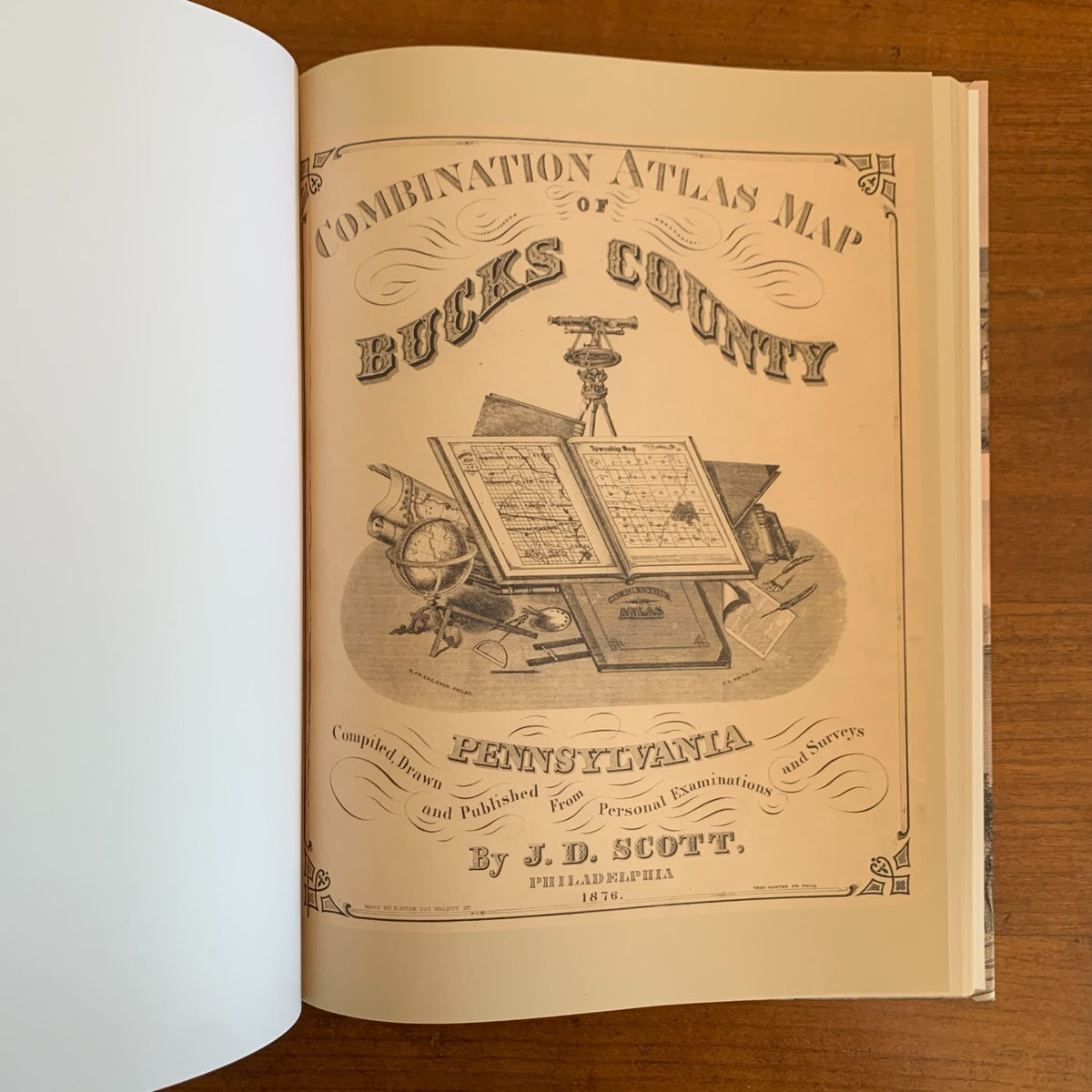 1876 Combination Atlas Map of Bucks County, Pennsylvania