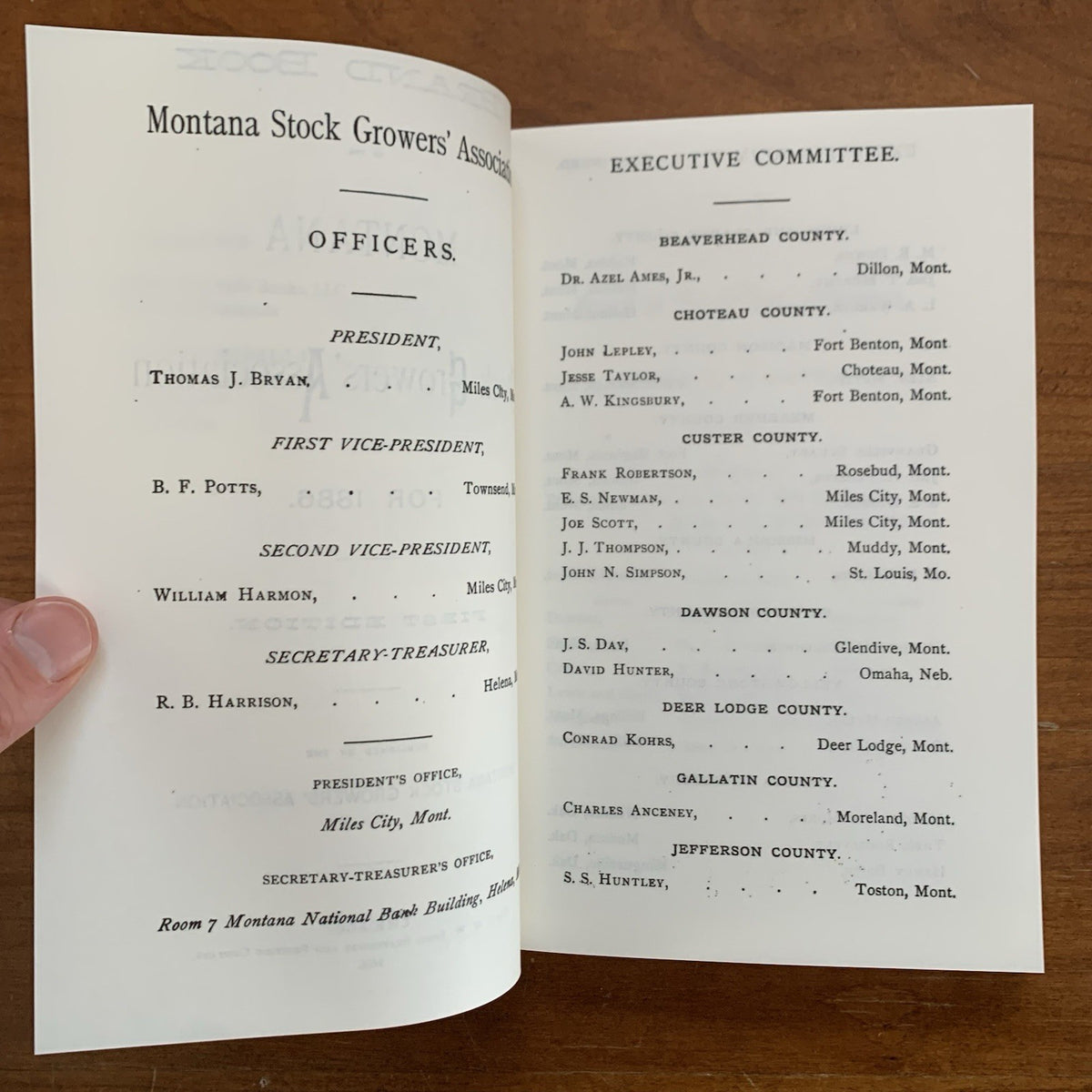 1886 Brand Book of the Montana Stock Growers' Association