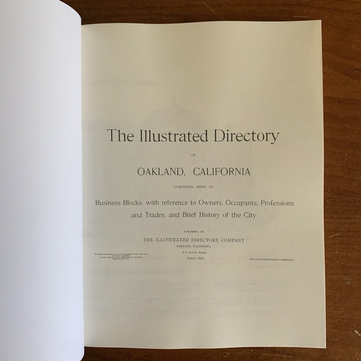 1896 The Illustrated Directory of Oakland, California