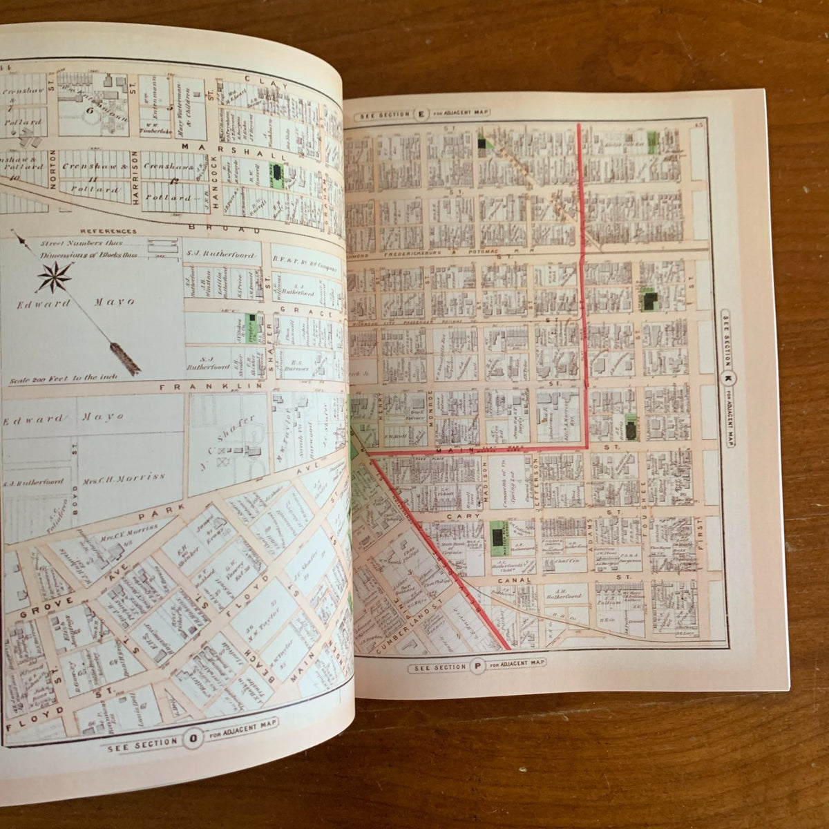 1877 Illustrated Atlas of the City of Richmond Virginia Post Civil War