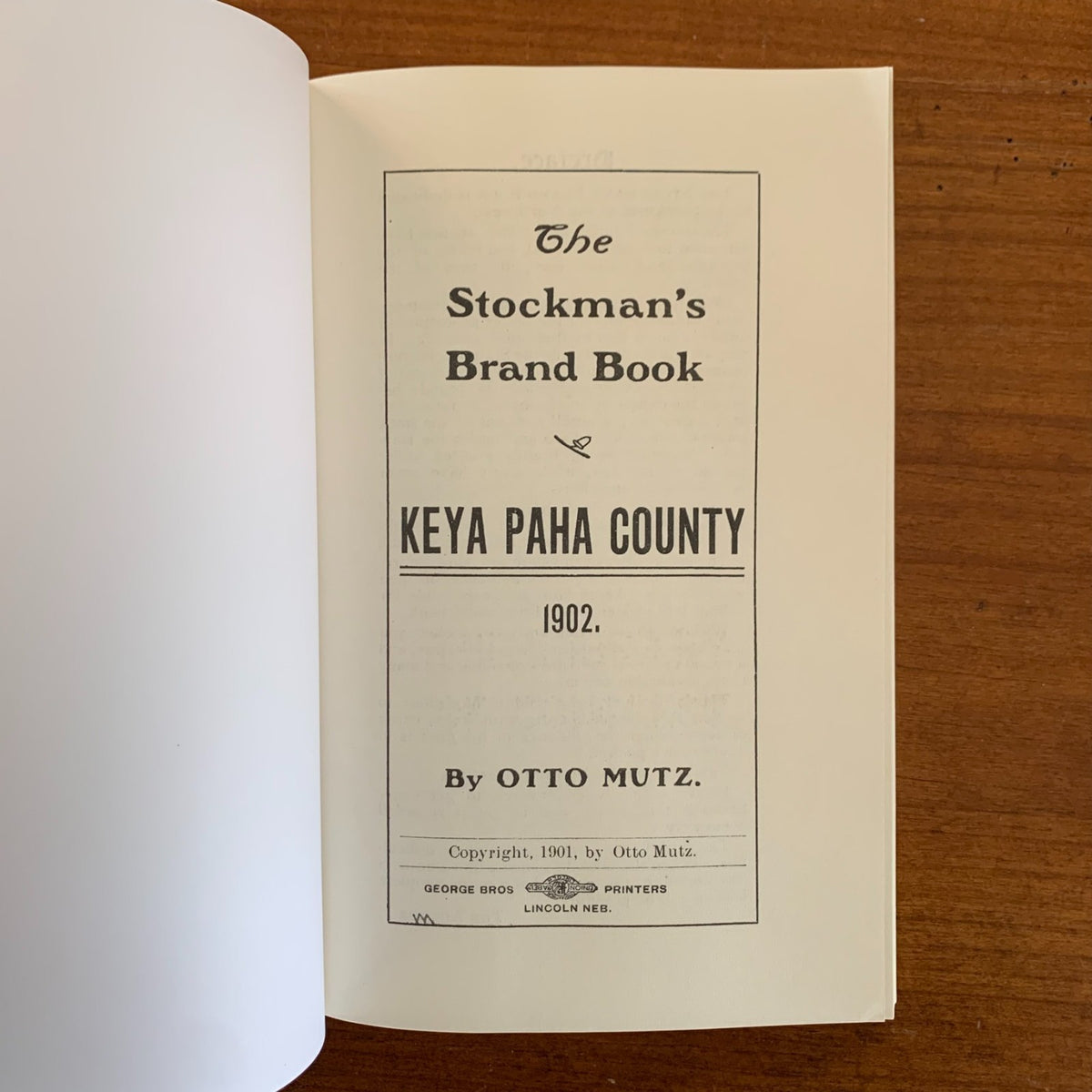 1902 The Stockman's Brand Book, Keya Paha County Nebraska