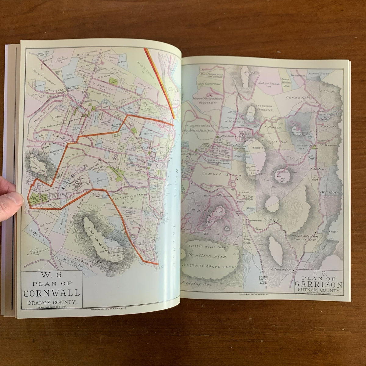 1891 Atlas of the Hudson River Valley New York City to Troy