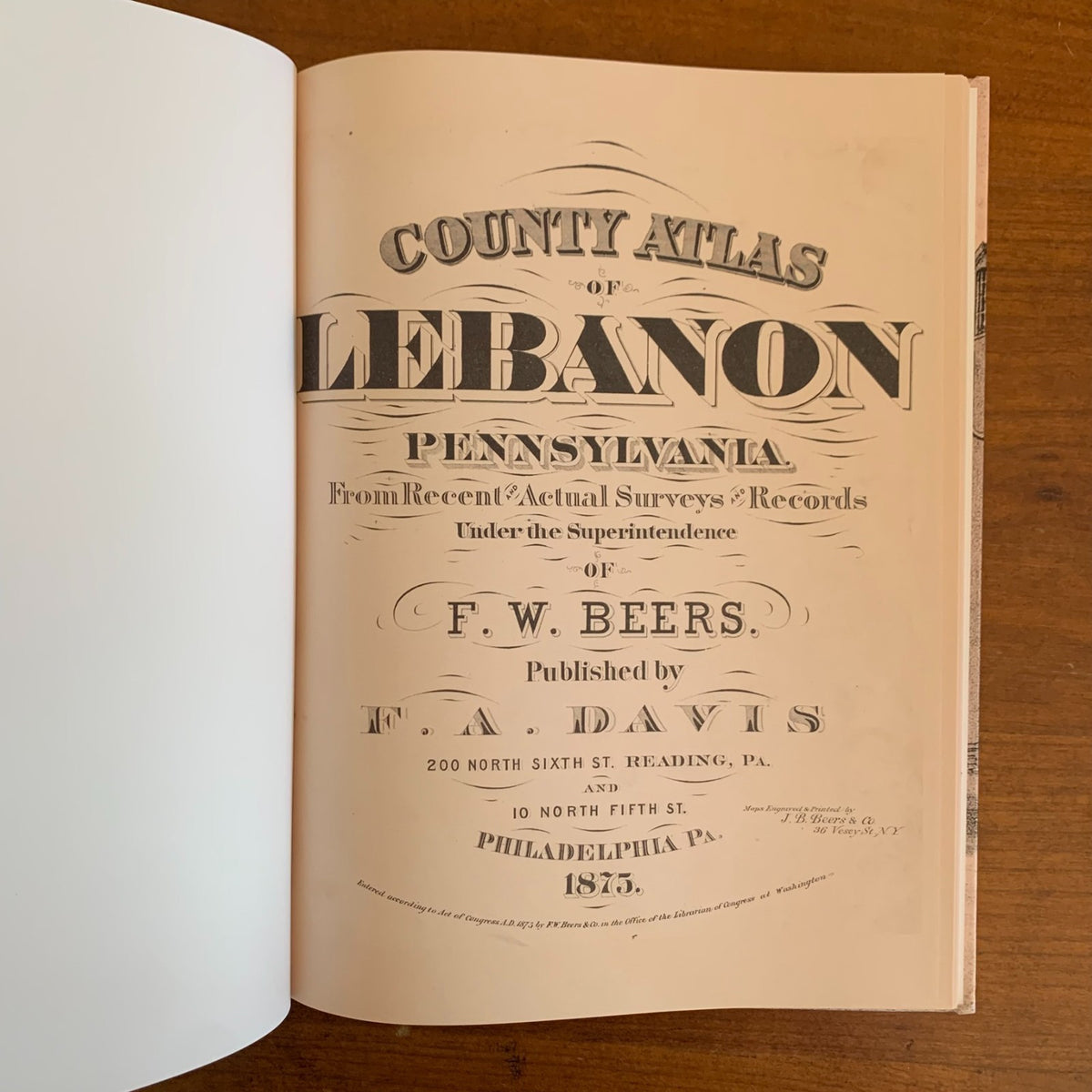 1875 County Atlas of Lebanon, Pennsylvania