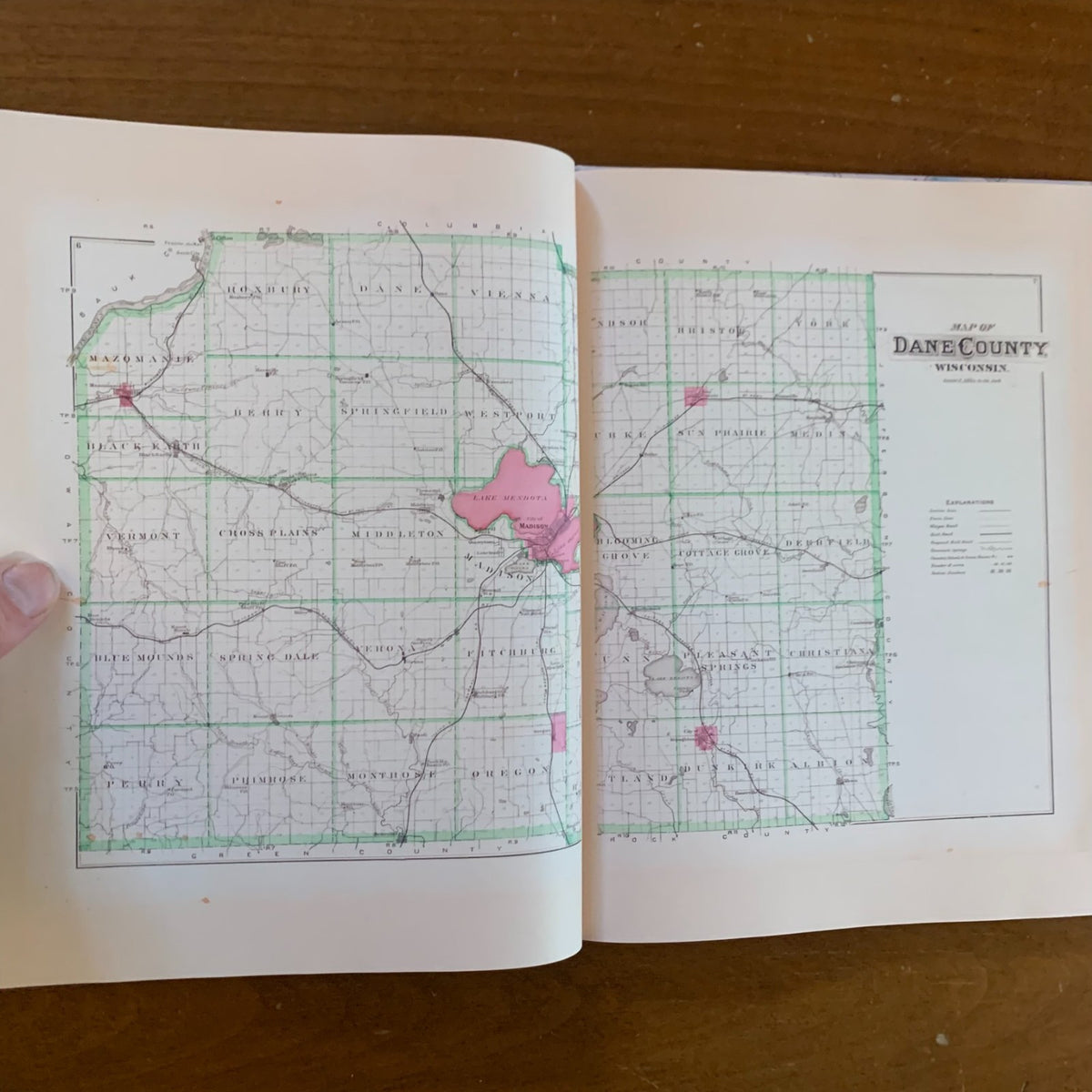 1890 Atlas and Plat Book of Dane County, Wisconsin