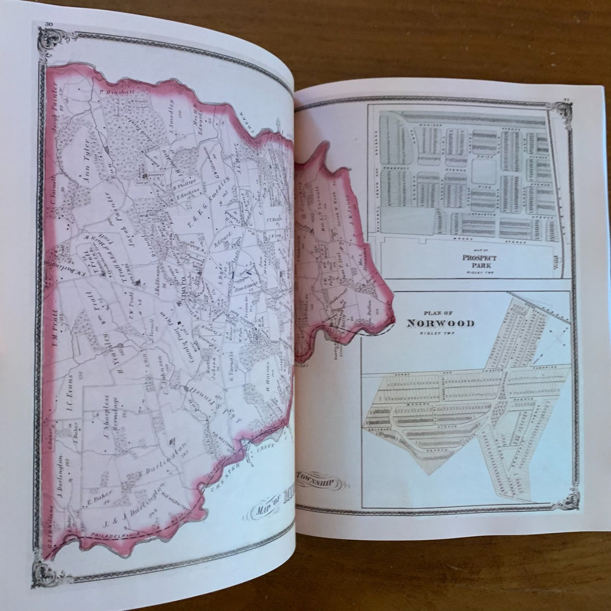 1875 Combination Atlas Map of Delaware County, Pennsylvania