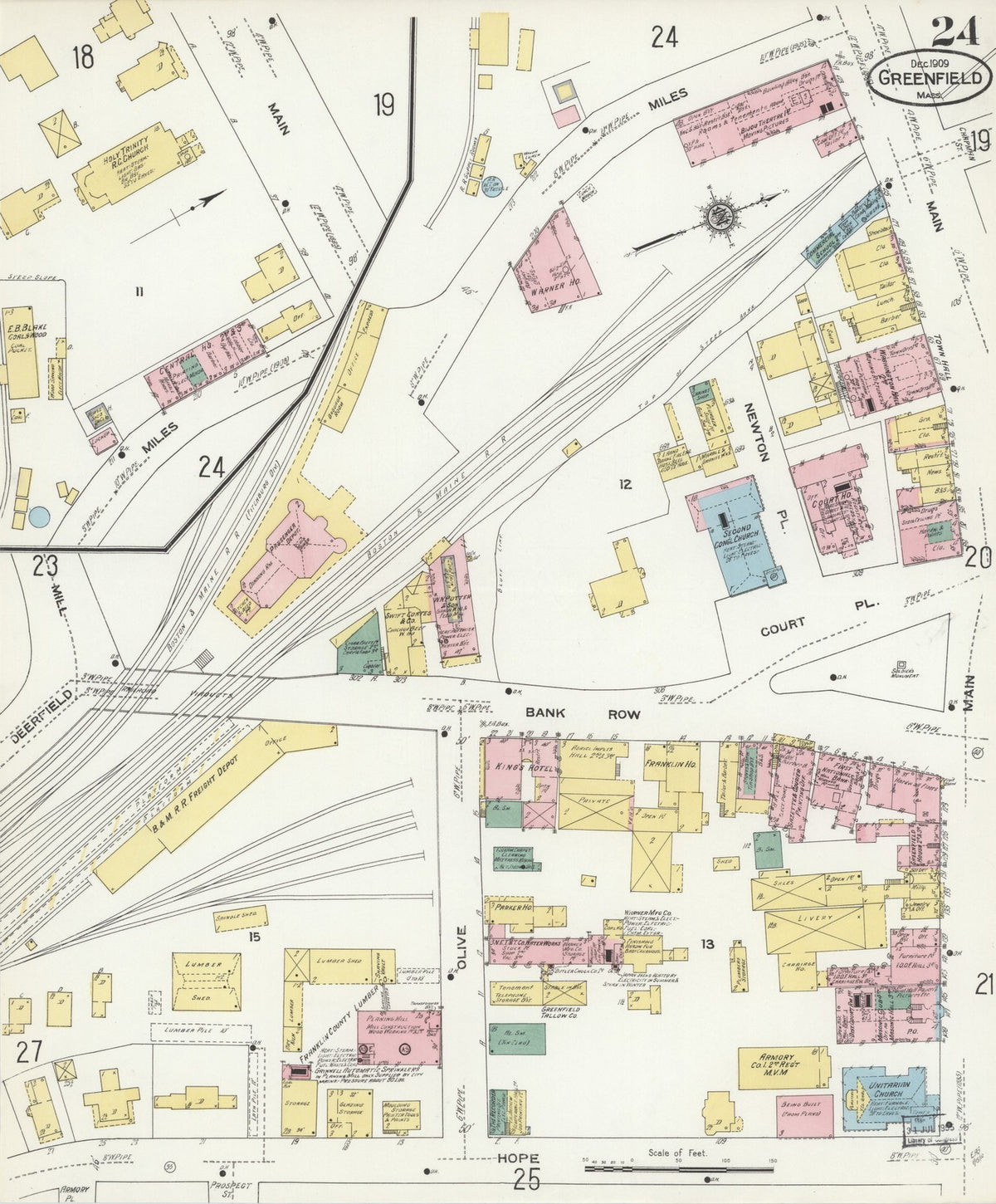1909 Fire Insurance Maps and Atlas of Greenfield, Massachusetts