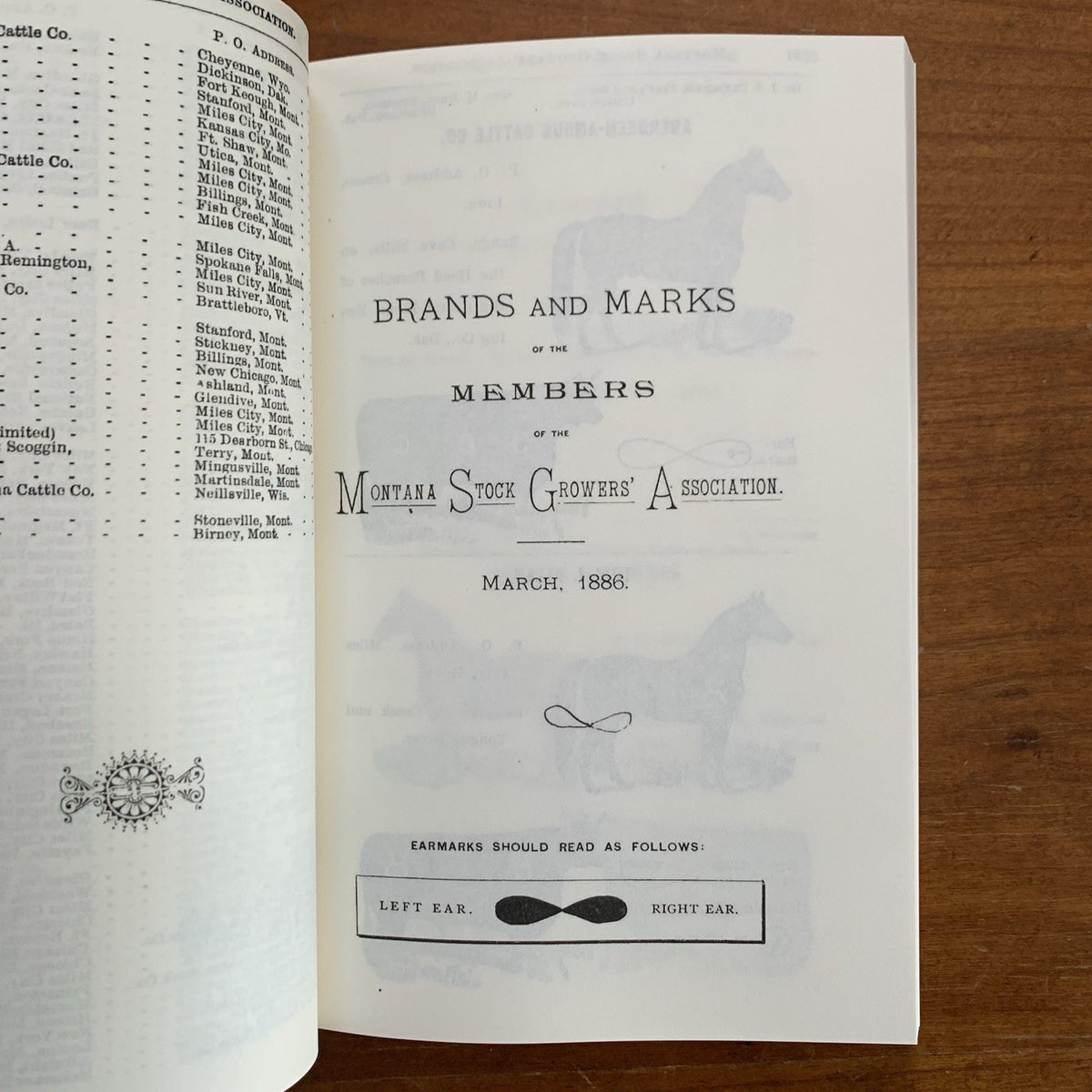 1886 Brand Book of the Montana Stock Growers' Association