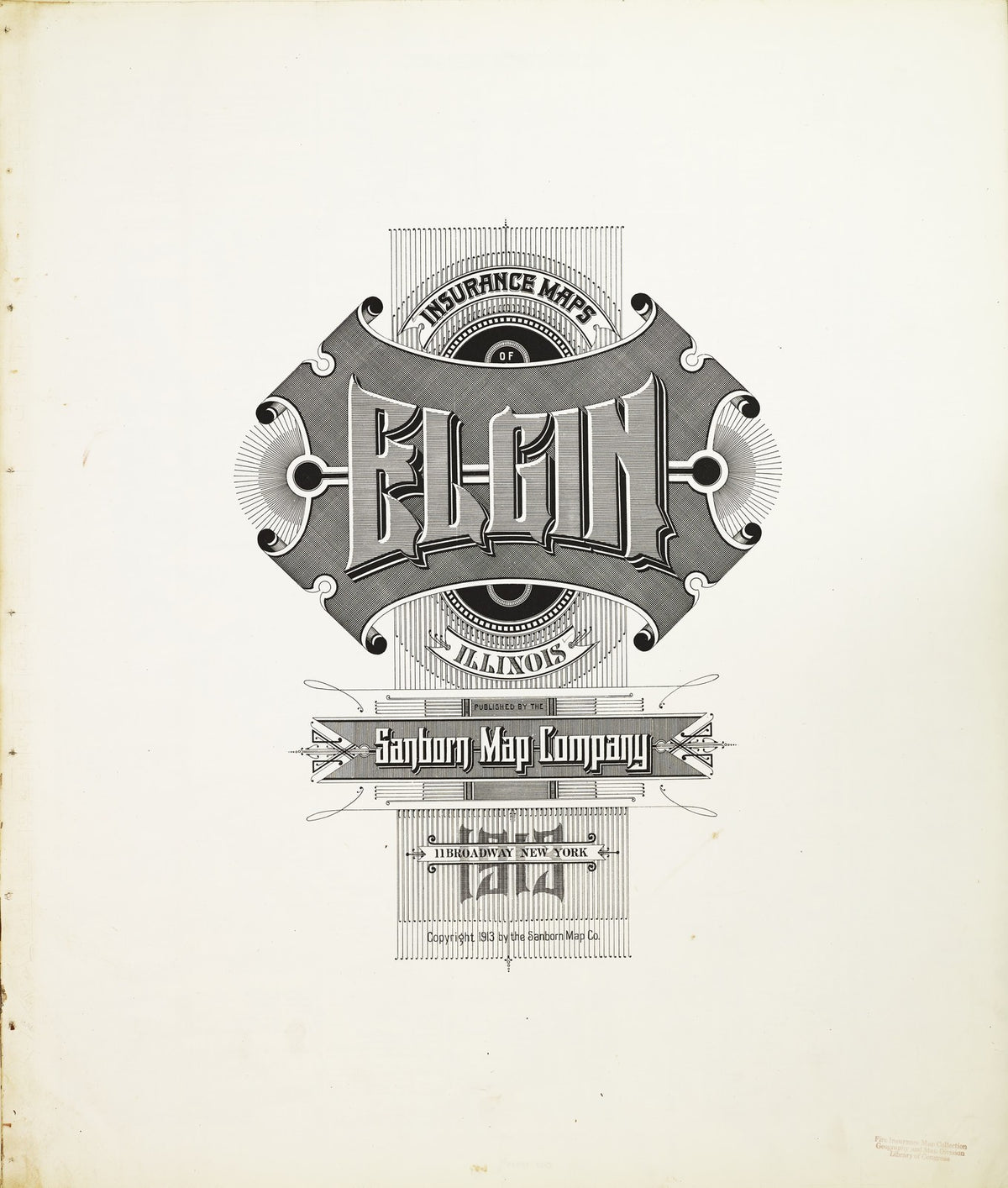 1913 Fire Insurance Maps and Atlas of Elgin, Illinois