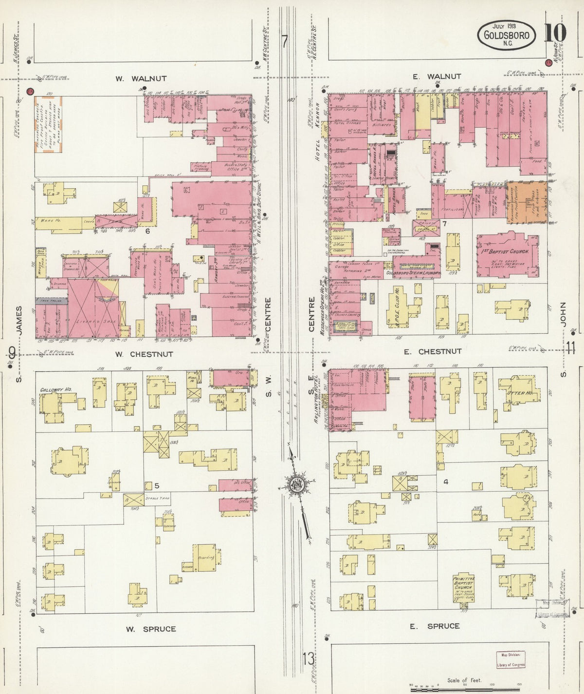 1913 Fire Insurance Maps and Atlas of Goldsboro, North Carolina