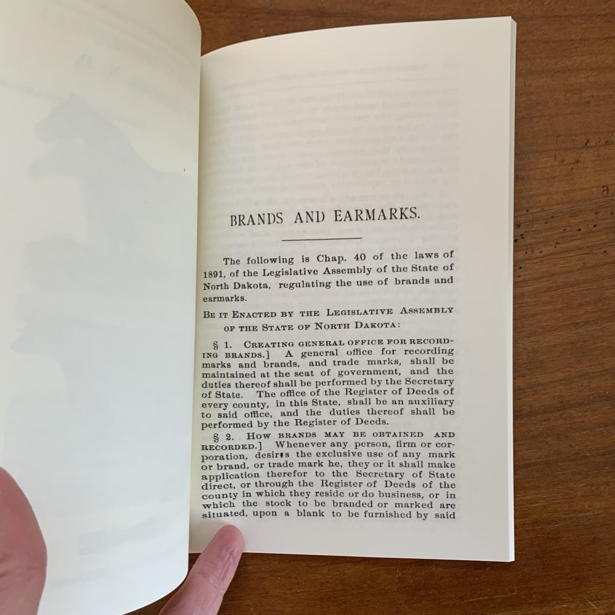 1892 Brand Book of the North Dakota Stockgrowers’ Association