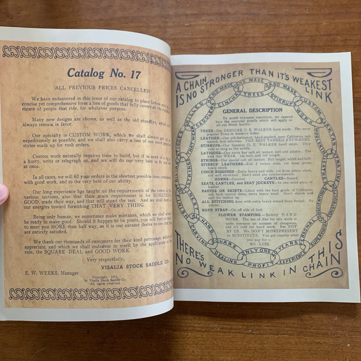 1911 Visalia Stock Saddle Co. Catalogue catalog No.17 Horse Tack