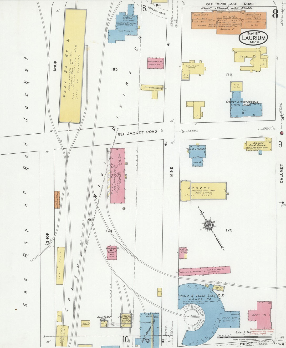 1917 Fire Insurance Maps and Atlas of Laurium, Michigan