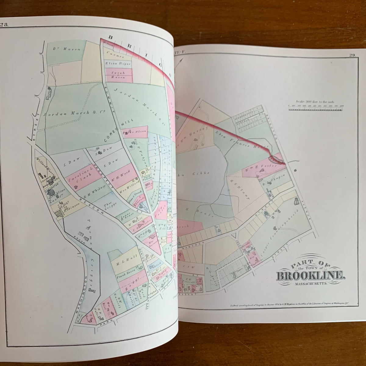 1874 Atlas of the Town of Brookline, Massachusetts