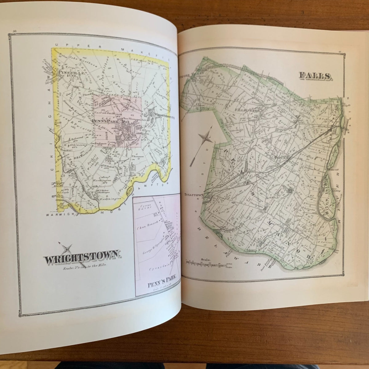 1876 Combination Atlas Map of Bucks County, Pennsylvania