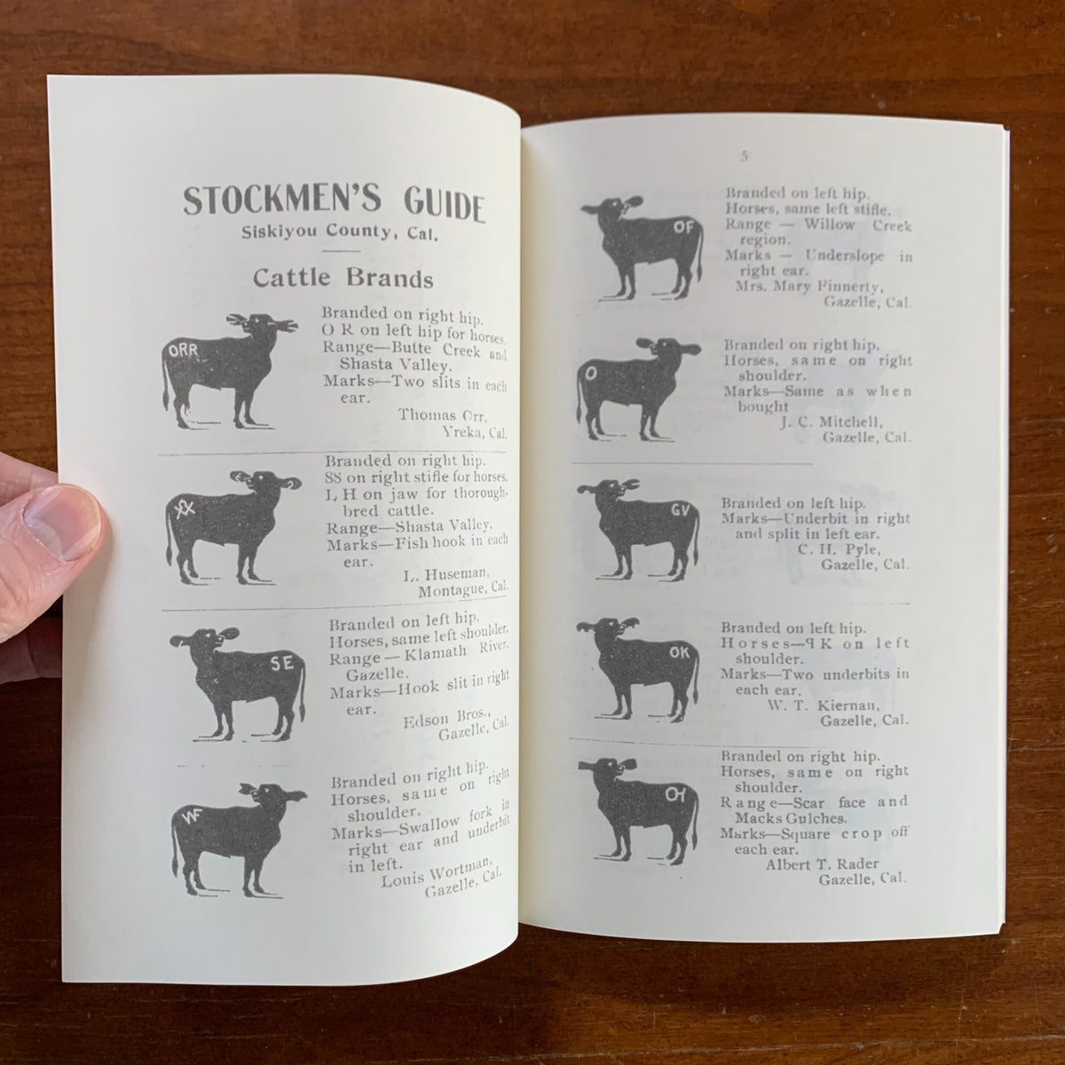1901 Stockman's Guide (Brand Book), Siskiyou County California