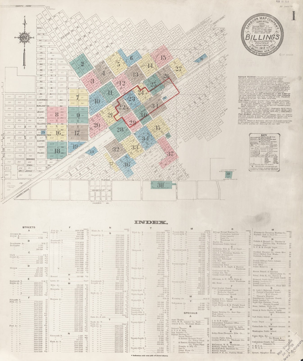 1912 Fire Insurance Maps and Atlas of Billings, Montana
