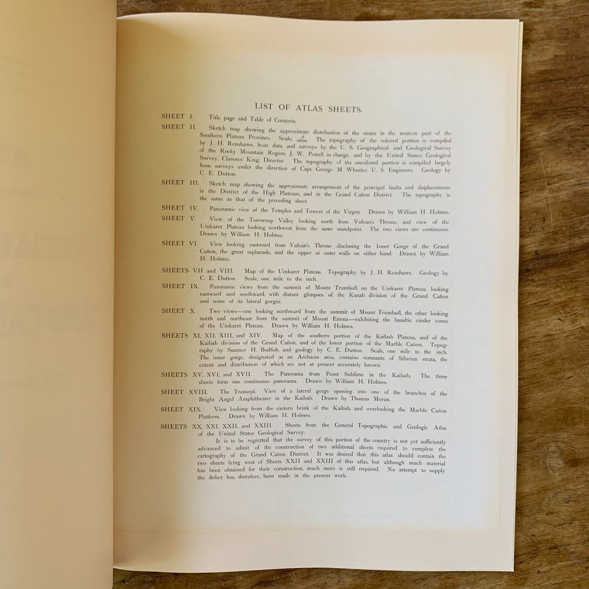 1882 Atlas To Accompany The Monograph On Tertiary History Of The Grand Canyon