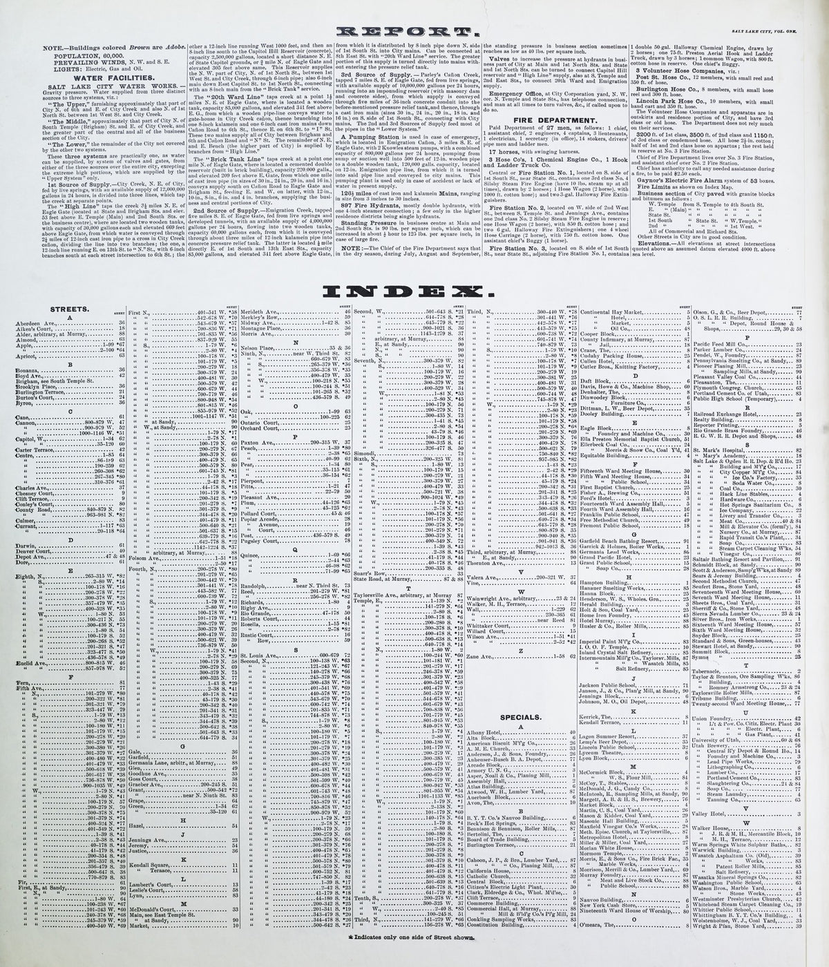 1898 Fire Insurance Maps and Atlas of Salt Lake City, Utah, Volume 1