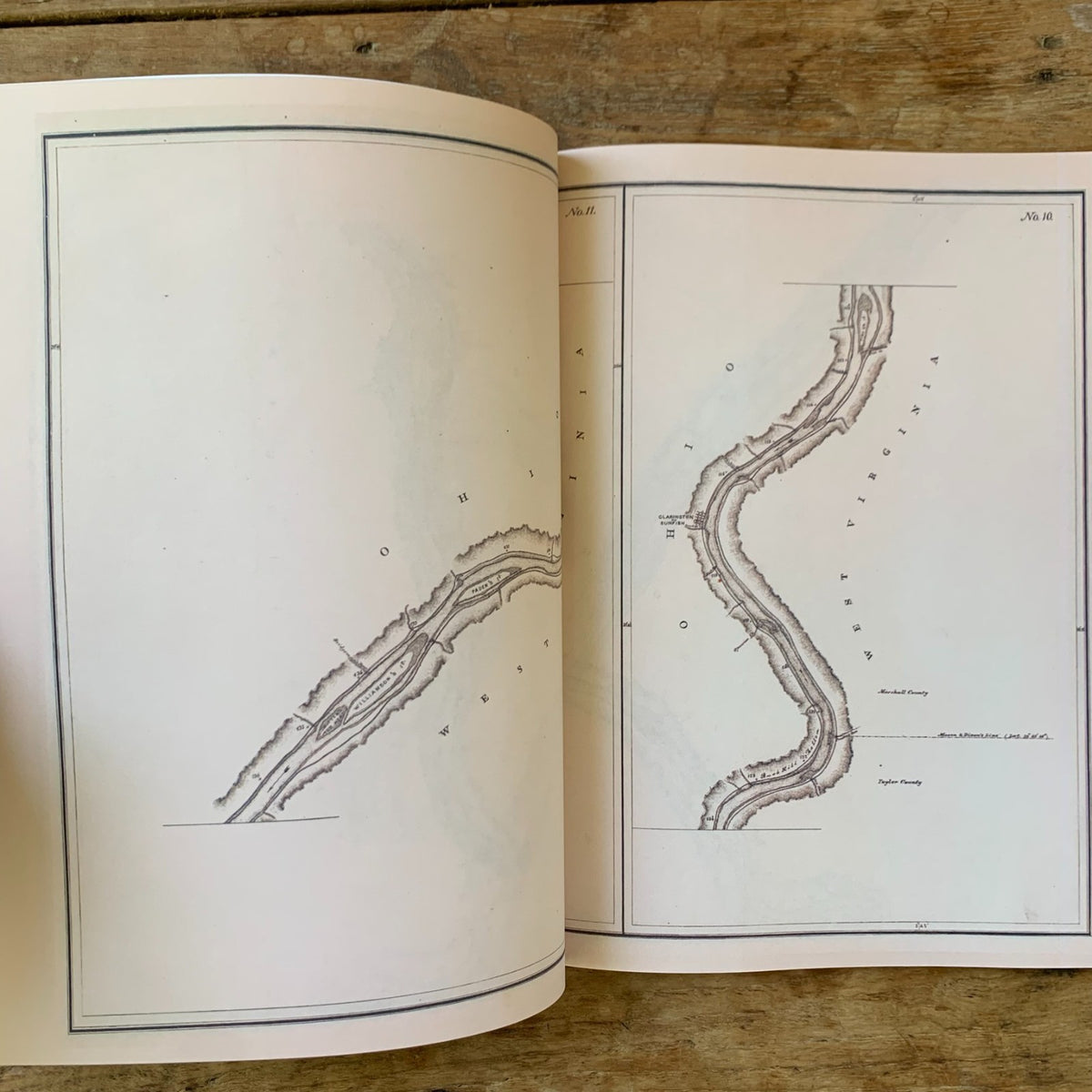 1881 Atlas Map of the Ohio River from Pittsburgh to Cairo, Illinois
