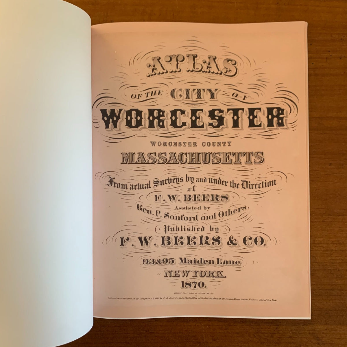 1870 Atlas of the City of Worcester, Worcester County, Massachusetts