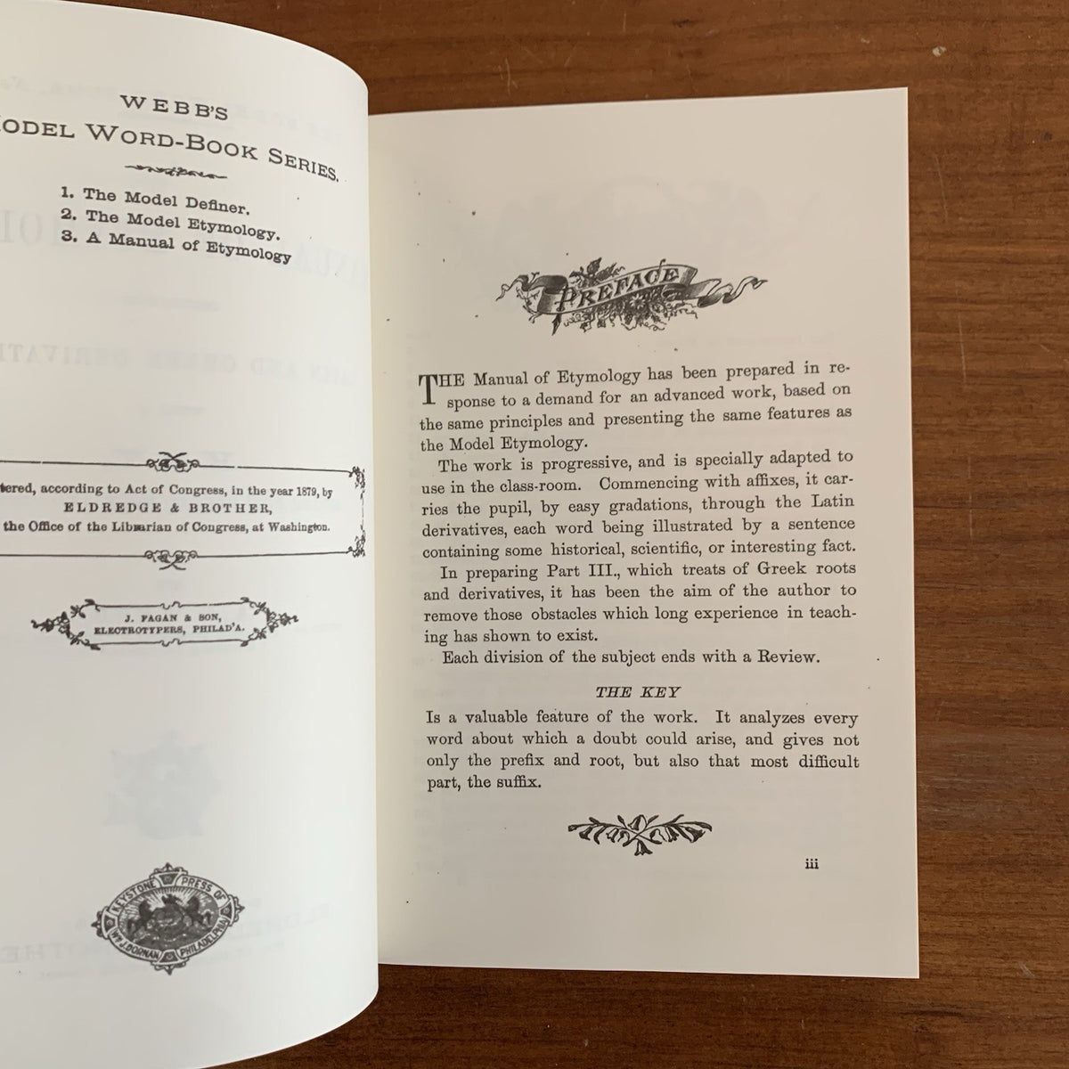 1879 A Manual of Etymology Containing Latin and Greek Derivatives Webb