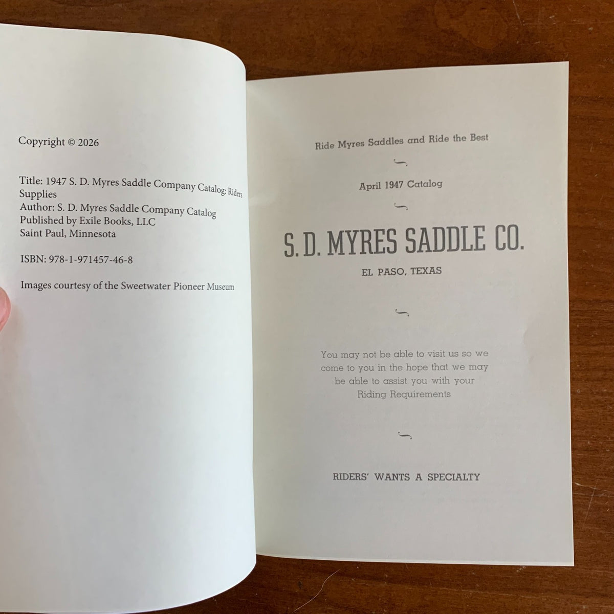 S. D. Myres Saddle Company Catalog: Riders Supplies (1947)