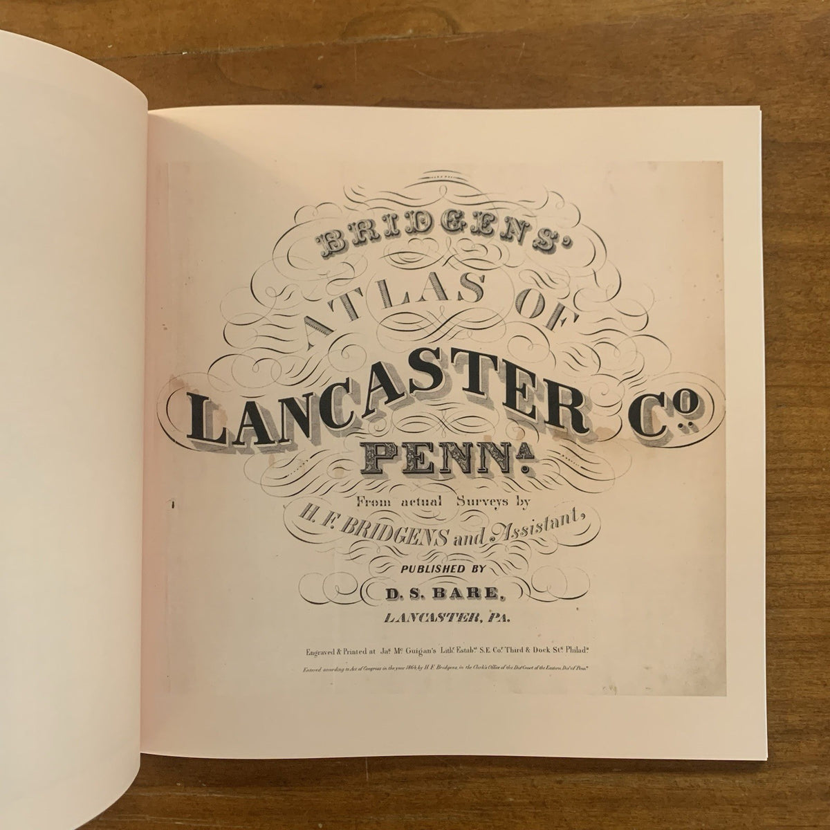 1864 Bridgens' Atlas of Lancaster Pennsylvania