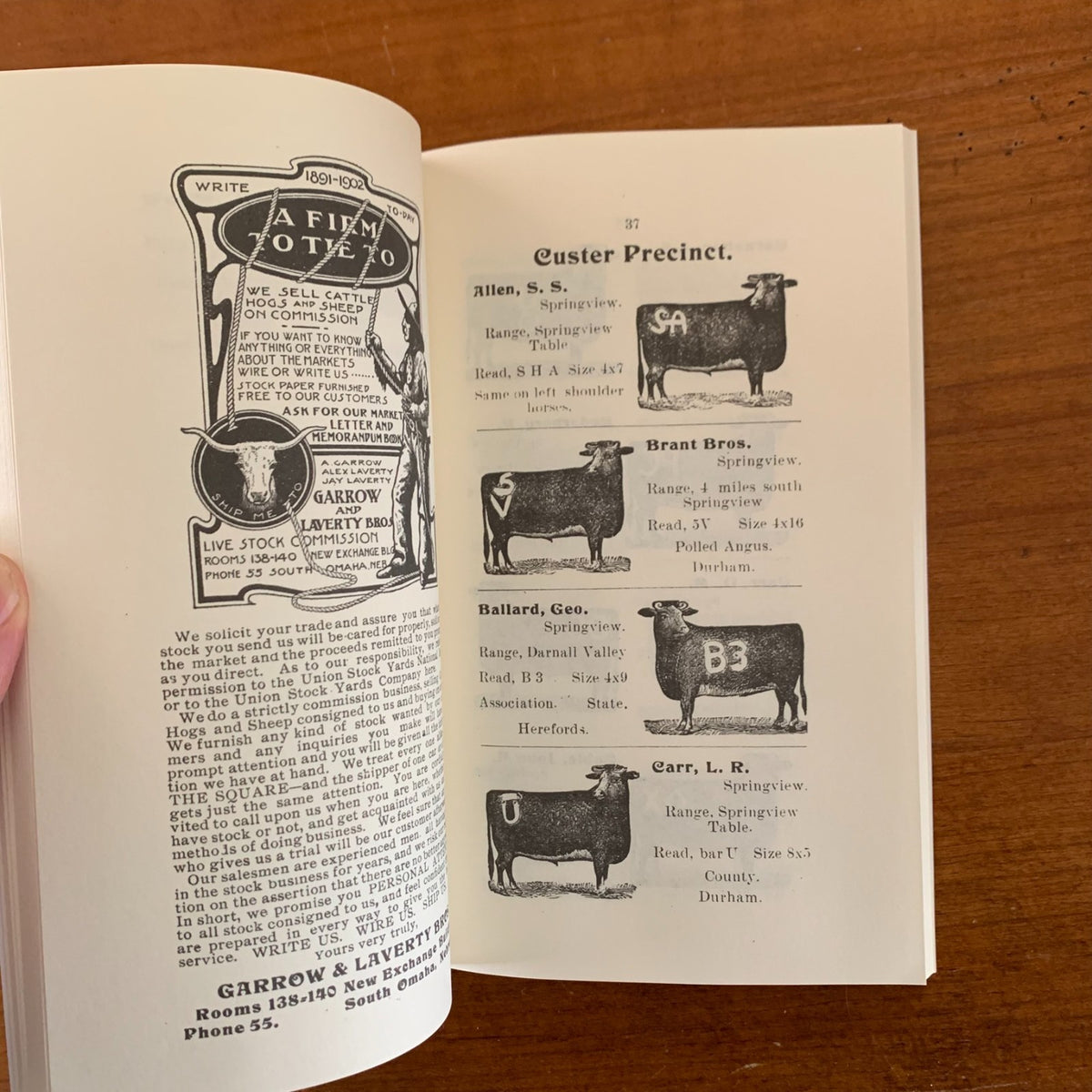 1902 The Stockman's Brand Book, Keya Paha County Nebraska