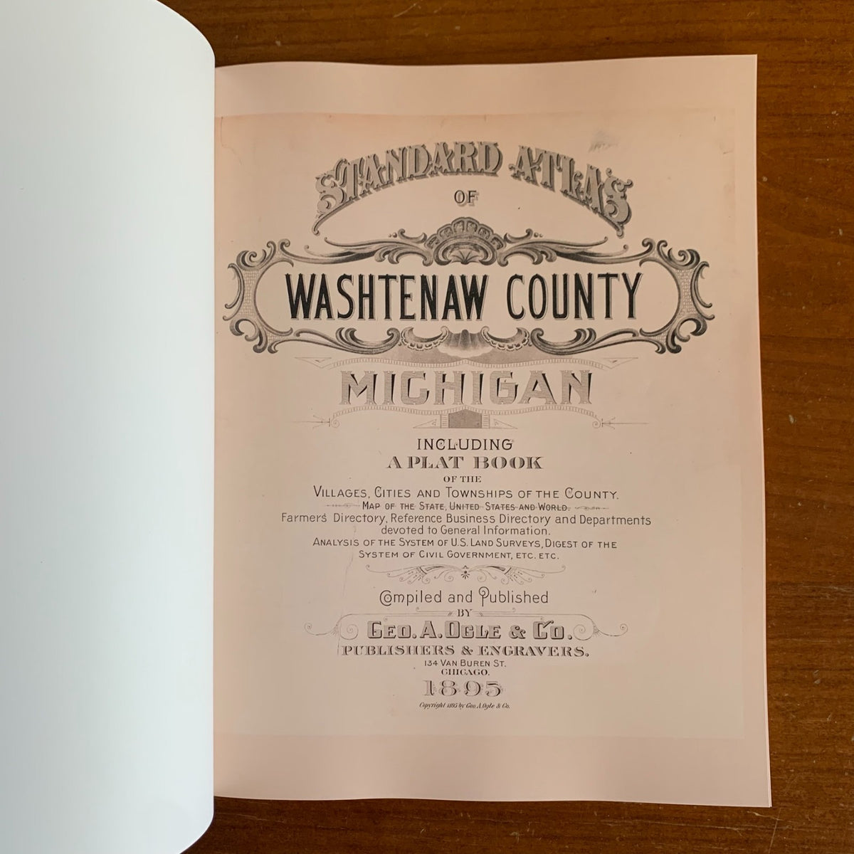 1895 Standard Atlas and Plat Book of Washtenaw County, Michigan