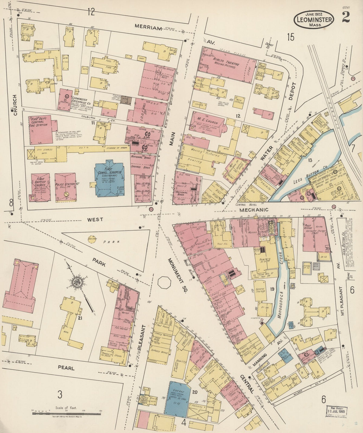 1922 Fire Insurance Maps and Atlas of Leominster, Massachusetts
