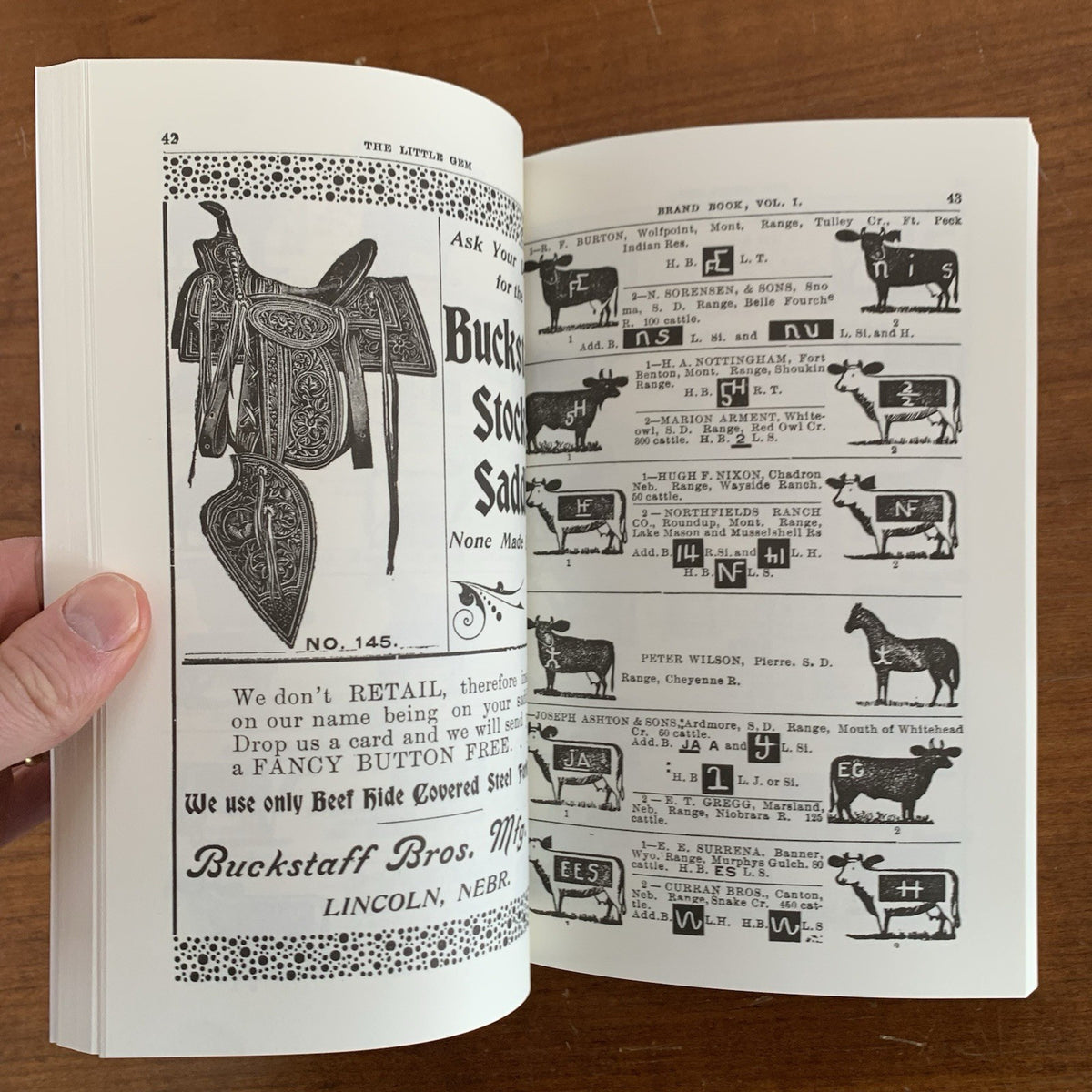 1900 Little Gem Brand Book: Wyoming Montana Colorado Dakota Nebraska Cattle
