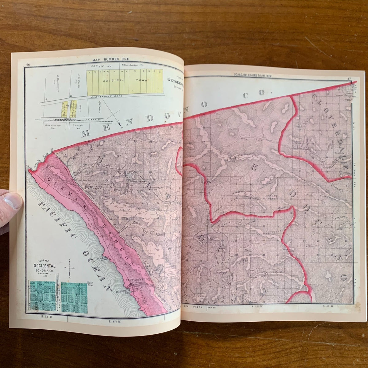 1877 Historical Atlas Map of Sonoma County, California