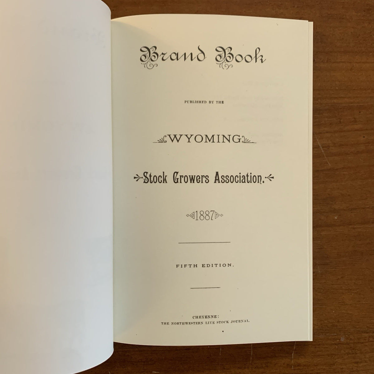 1887 Brand Book Published by the Wyoming Stock Growers Association