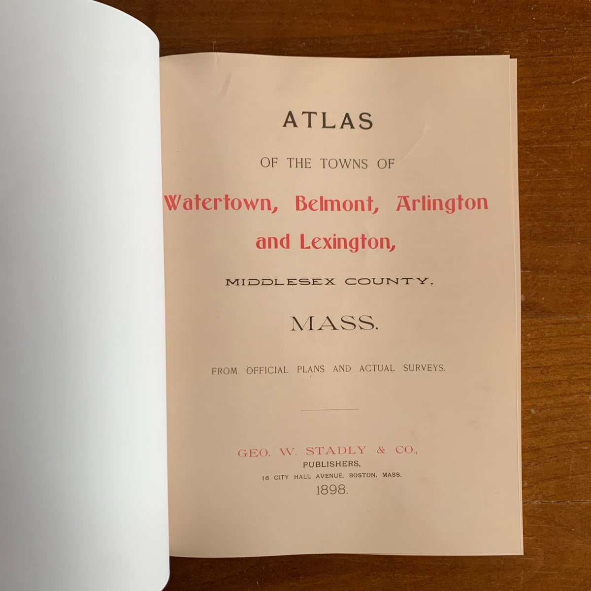 1898 Atlas of Watertown, Belmont, Arlington and Lexington, Massachusetts