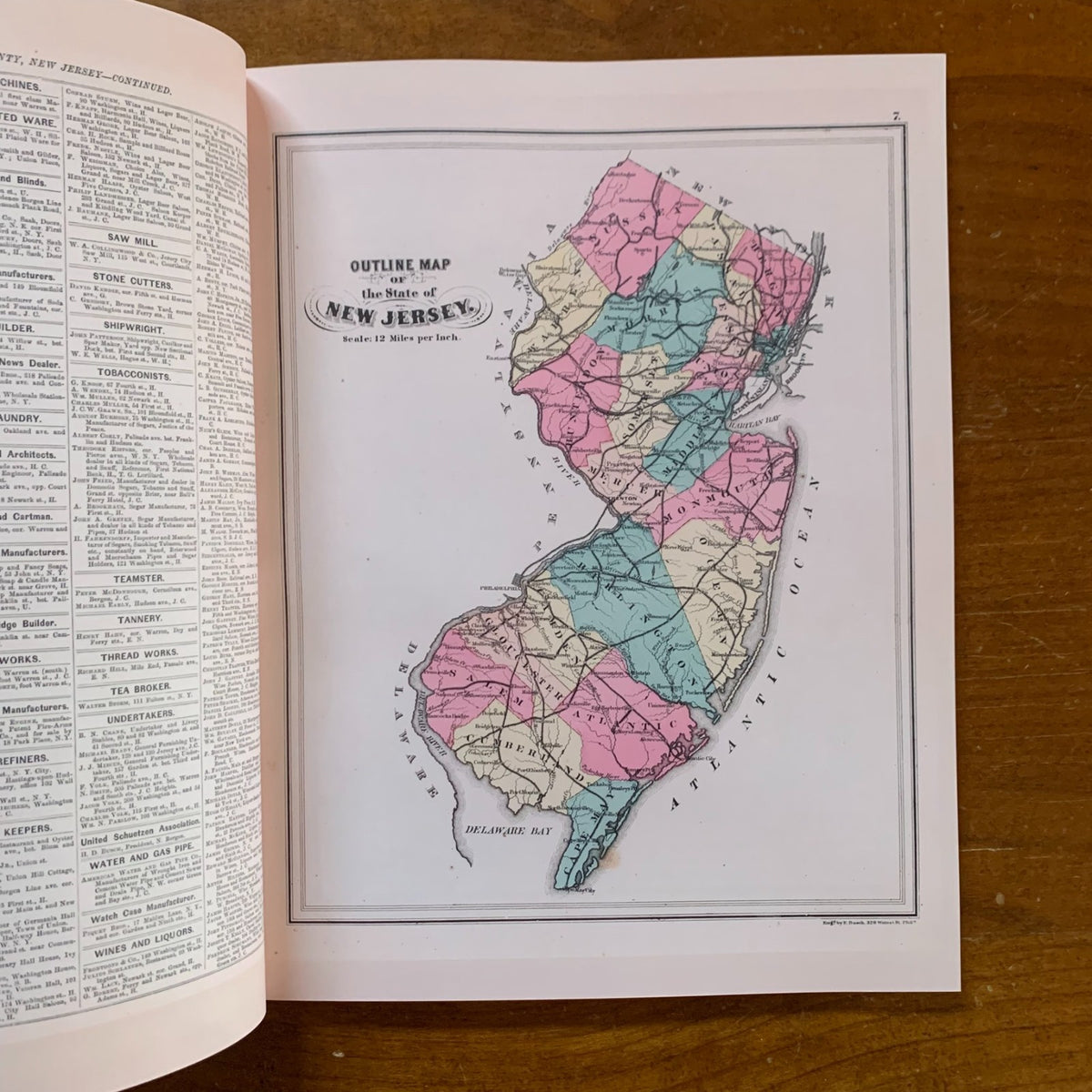 1873 Combined Atlas Of The State Of New Jersey and the County Hudson