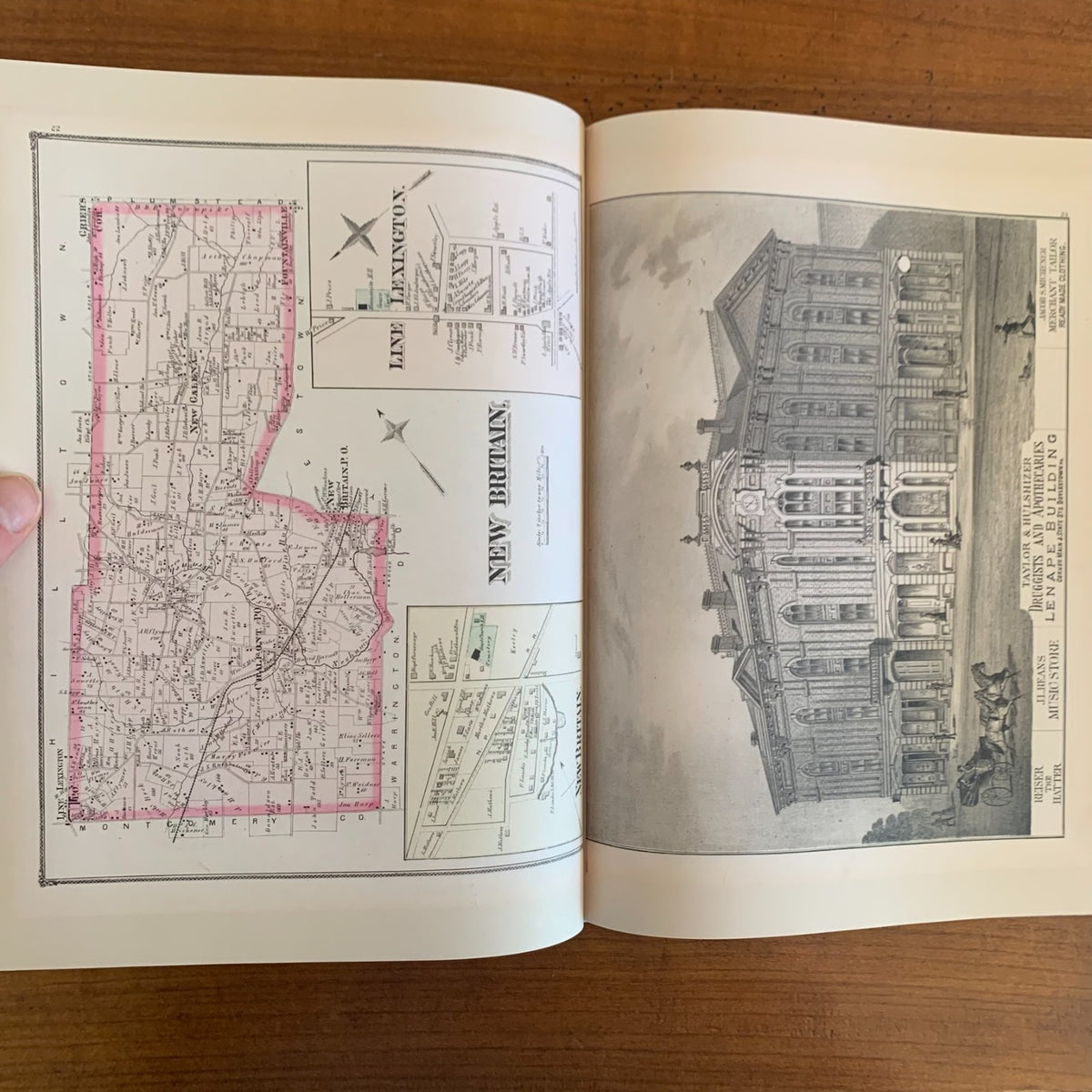 1876 Combination Atlas Map of Bucks County, Pennsylvania