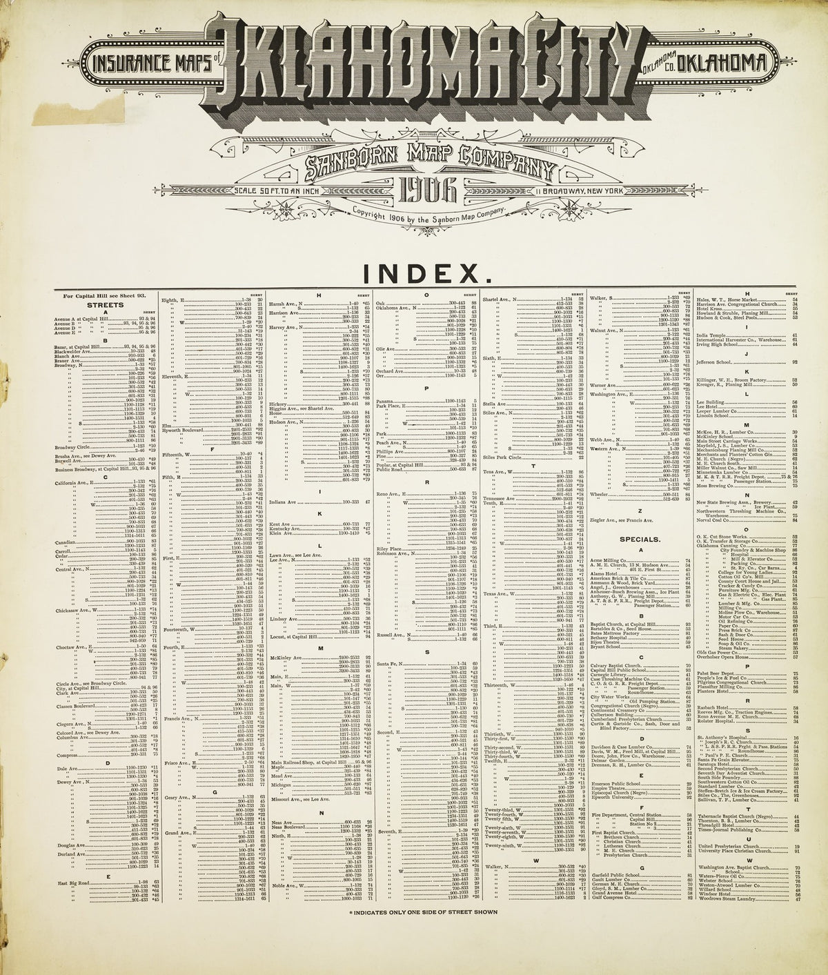 1906 Fire Insurance Maps and Atlas of Oklahoma City, Oklahoma