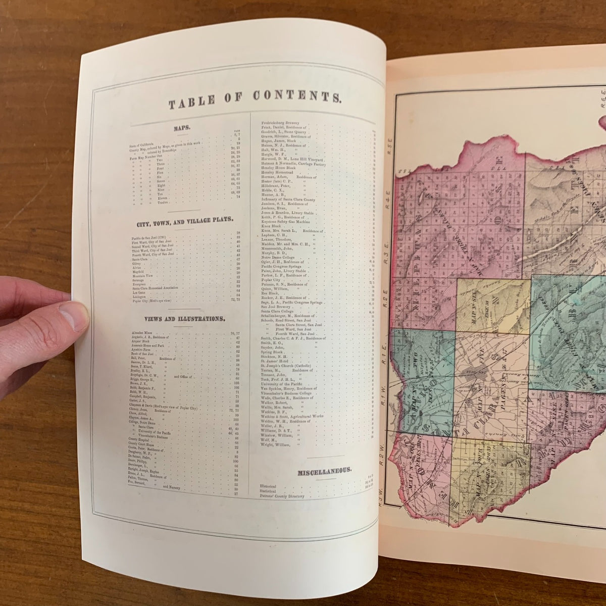 1876 Historical Atlas Map of Santa Clara County, California