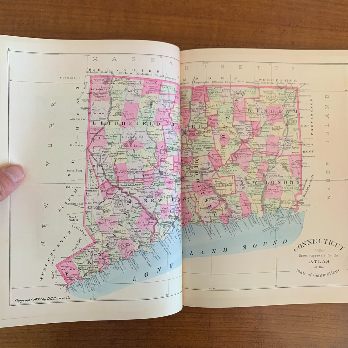 1893 Town and City Atlas of the State of Connecticut