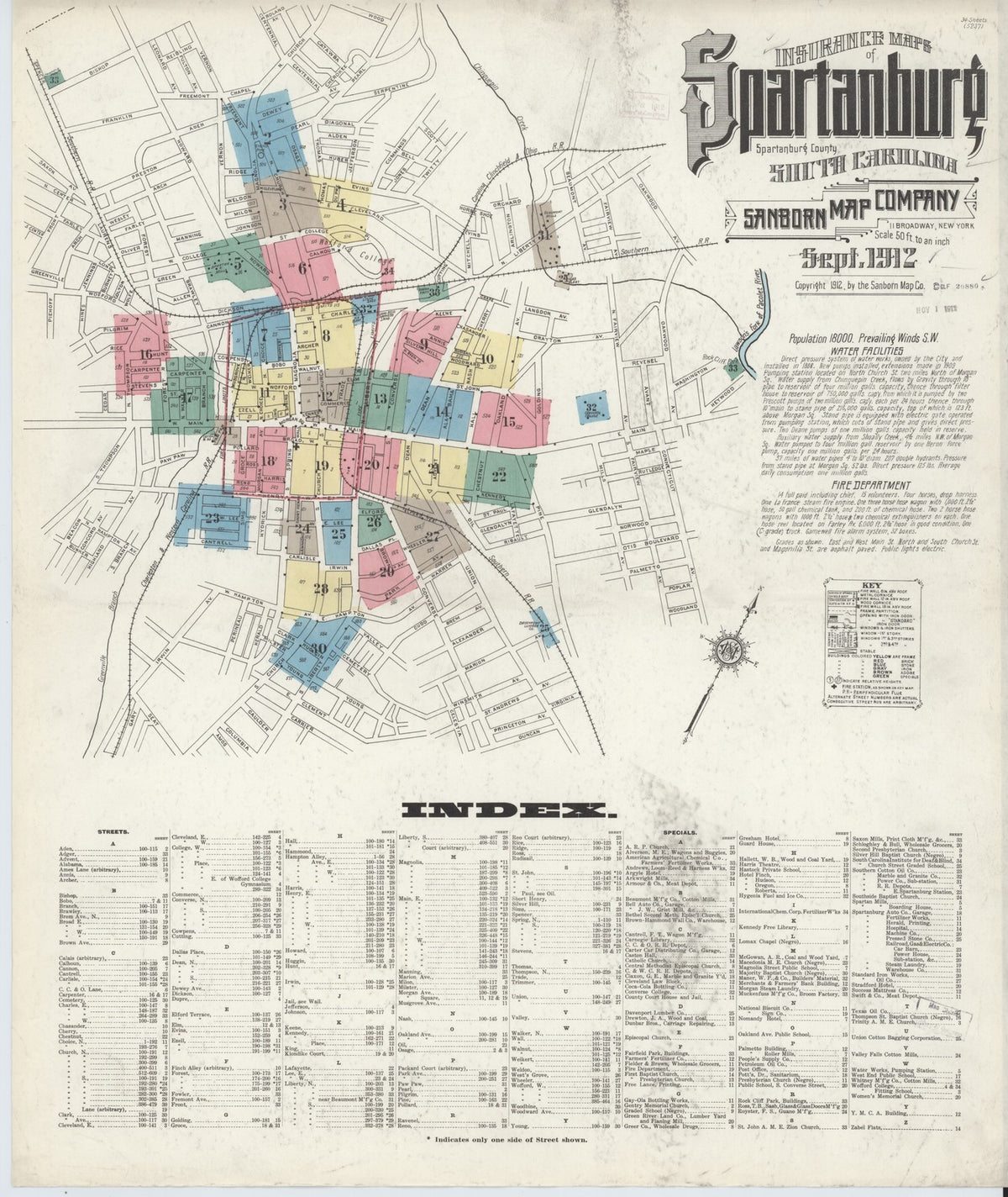 1912 Fire Insurance Maps and Atlas of Spartanburg, South Carolina