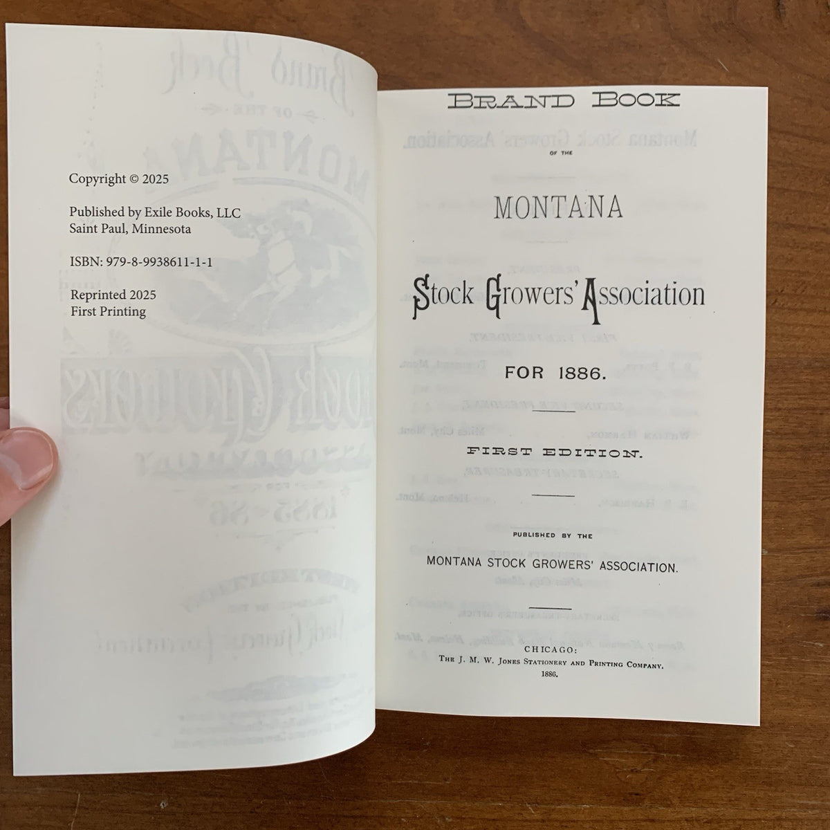 1886 Brand Book of the Montana Stock Growers' Association