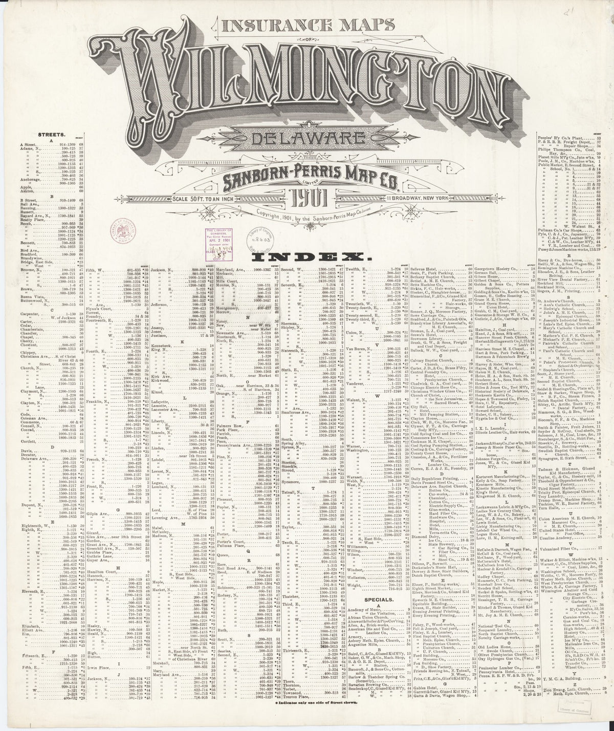 1901 Fire Insurance Maps and Atlas of Wilmington, Delaware