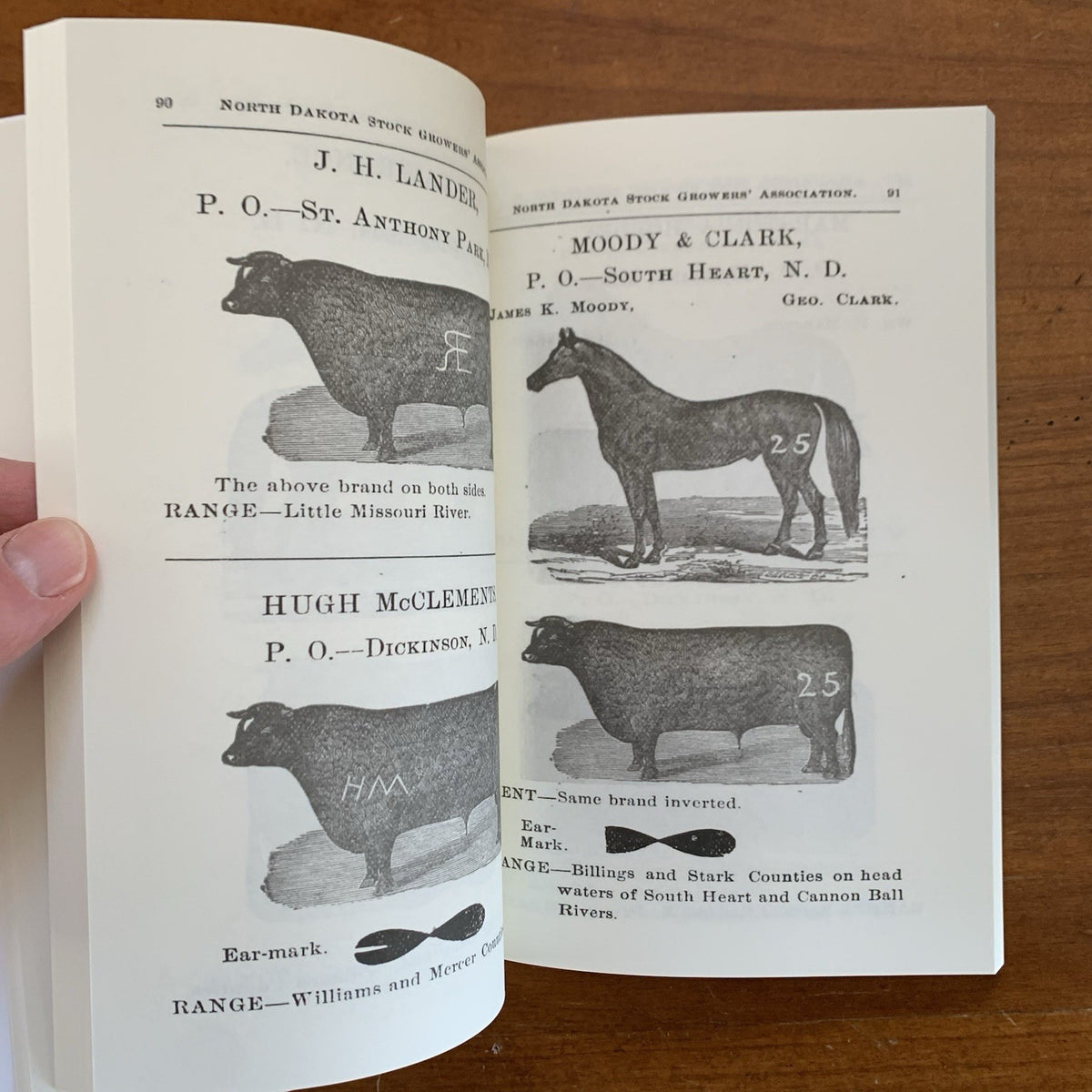 1892 Brand Book of the North Dakota Stockgrowers’ Association