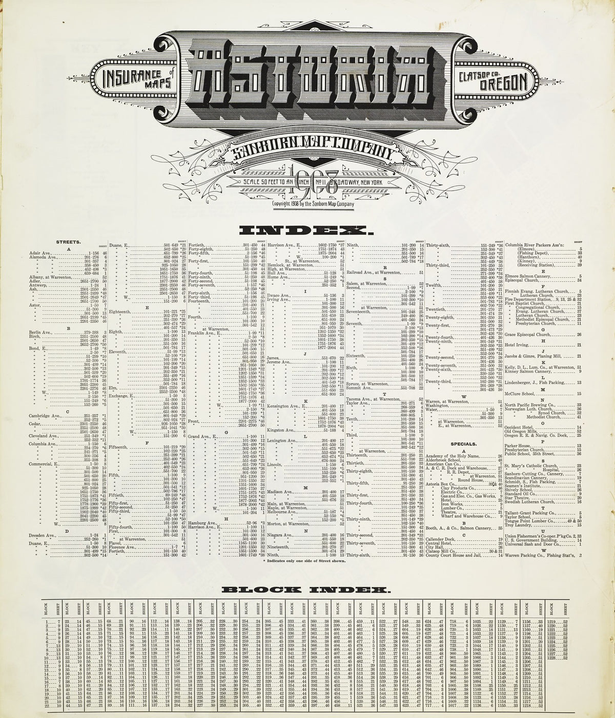 1908 Fire Insurance Maps and Atlas of Astoria, Oregon