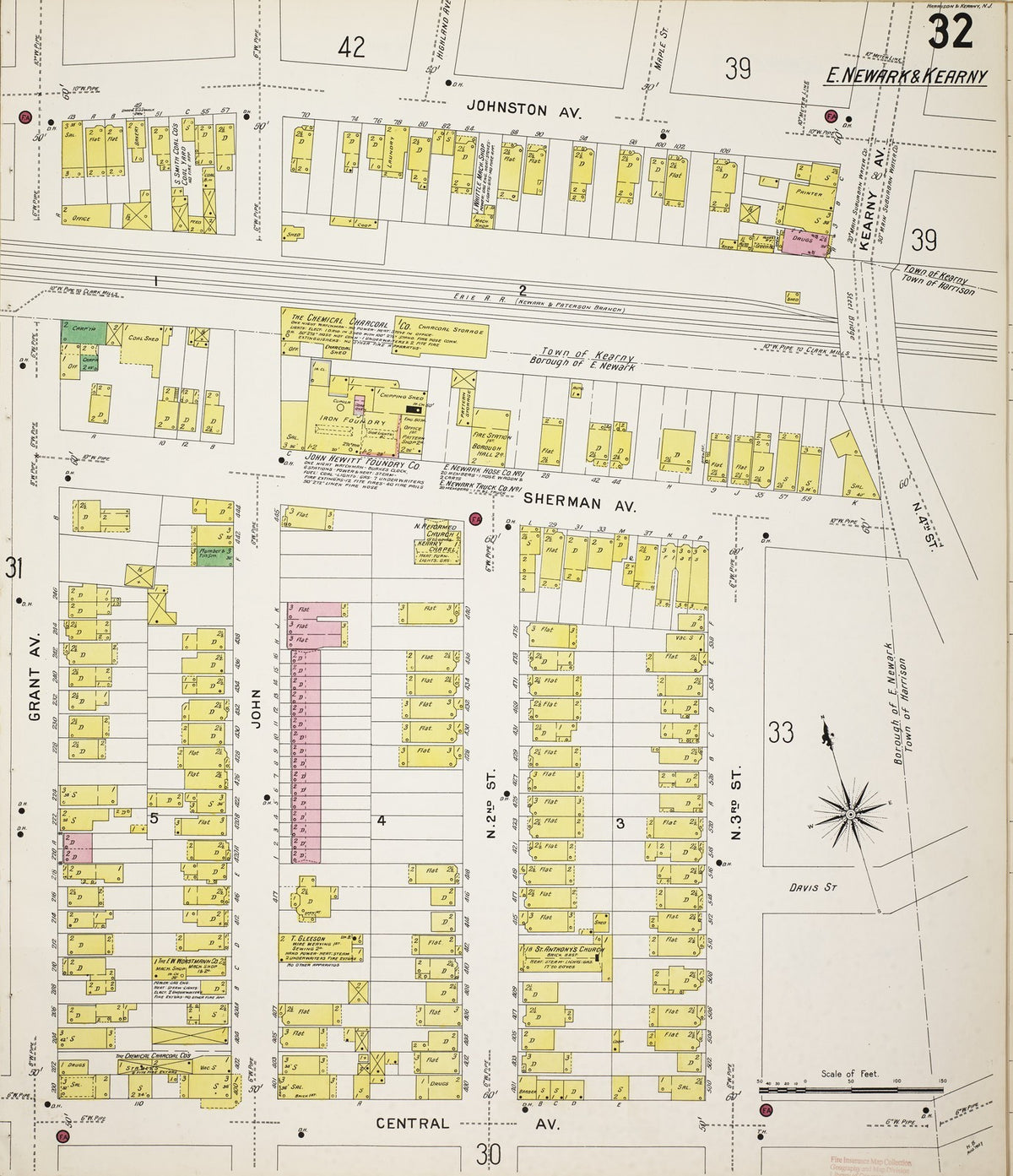 1907 Fire Insurance Maps and Atlas of Harrison, East Newark & Kearny, New Jersey