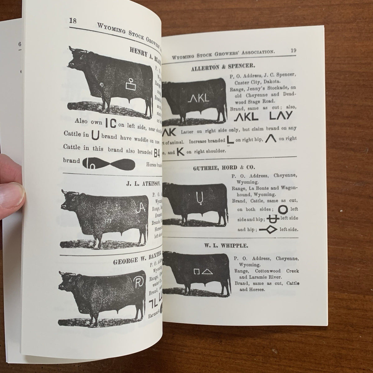1882 Cattle Brands Owned By Members Of The Wyoming Stock Growers