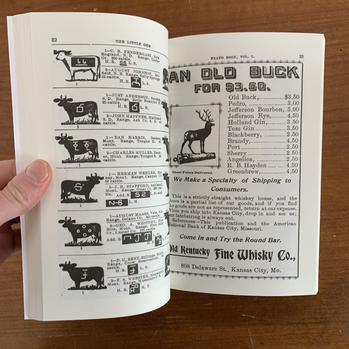 1900 Little Gem Brand Book: Wyoming Montana Colorado Dakota Nebraska Cattle